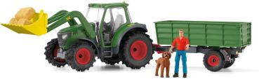 Preview: Schleich FARM WORLD Traktor mit Anhänger Set 50 Teile 42608