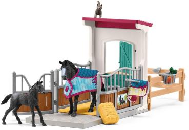 Preview: Schleich HORSE CLUB Pferdebox mit Stute und Fohlen Set 34 Teile 42611