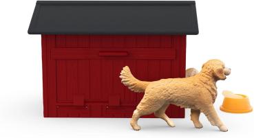 Preview: Schleich FARM WORLD Hundehütte mit Goldenretrievern Set 9 Teile 42722