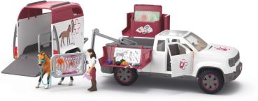 Preview: Schleich HORSE CLUB Mobile Tierärztin mit Anhänger Set 90 Teile 42704