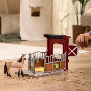 Preview: Schleich FARM WORLD Ponybox mit Mustang Stute Set 19 Teile 42724