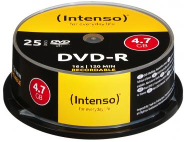 25 Intenso Rohlinge DVD-R 4,7GB 16x Spindel