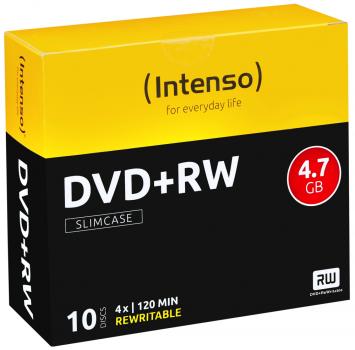 10 Intenso Rohlinge DVD+RW 4,7GB 4x Slimcase