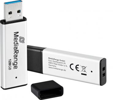 Mediarange USB Stick 128GB Speicherstick High Performance silber USB 3.2 Gen 1
