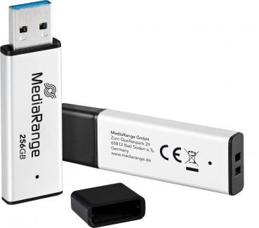 Mediarange USB Stick 256GB Speicherstick High Performance silber USB 3.2 Gen 1