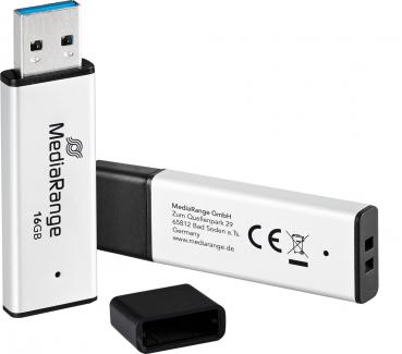 Mediarange USB Stick 16GB Speicherstick High Performance silber USB 3.2 Gen 1