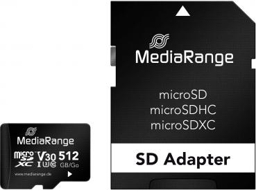 Mediarange Micro SDXC Karte 512GB Speicherkarte UHS-1 U3 Class 10