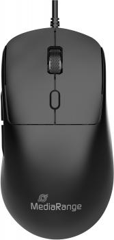 Mediarange Maus optisch mit Kabel 6 Tasten 2400 dpi schwarz USB-C MROS271