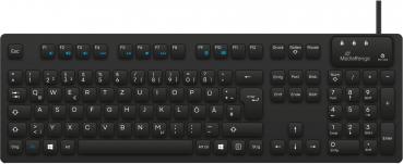 Mediarange Hygiene Tastatur kabelgebunden IP68 QWERTZ 124 Tasten und Touchpad schwarz MROS273