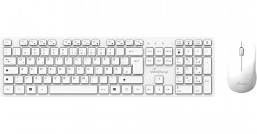 Mediarange Set Funk Maus und Tastatur 3 Tasten kabellos weiß MROS278