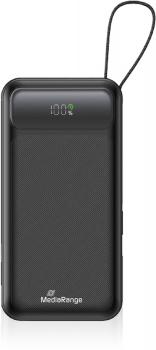 Preview: Mediarange Powerbank mobile Ladestation 20000 mAh Ladegerät USB 2x Typ C, Typ A, Lightning schwarz