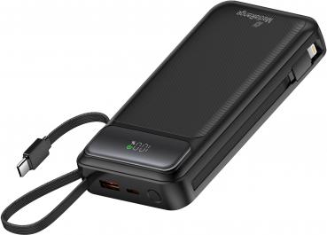 Preview: Mediarange Powerbank mobile Ladestation 20000 mAh Ladegerät USB 2x Typ C, Typ A, Lightning schwarz