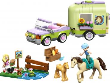 Preview: LEGO® Friends Pferd und Fohlen mit Pferdeanhänger 279 Teile 42695