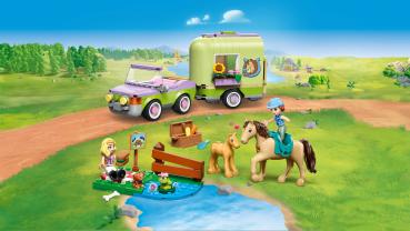 Preview: LEGO® Friends Pferd und Fohlen mit Pferdeanhänger 279 Teile 42695