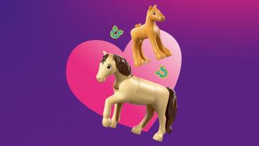 LEGO® Friends Pferd und Fohlen mit Pferdeanhänger 279 Teile 42695