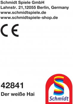 Schmidt Spiele Plüsch Stofftier Der weisse Hai 36 cm 42841