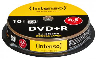 10 Intenso Rohlinge DVD+R Double Layer 8,5GB 8x Spindel