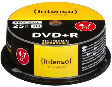 25 Intenso Rohlinge DVD+R full printable 4,7GB 16x Spindel