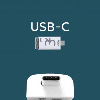 Philips USB Stick 32GB Speicherstick Click Series weiß grau Typ C USB 3.2 Gen 1