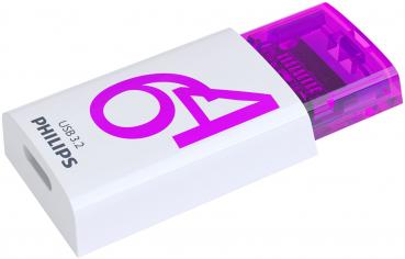 Philips USB Stick 64GB Speicherstick Click Series weiß pink Typ C USB 3.2 Gen 1