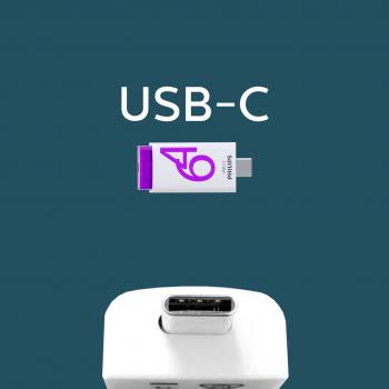 Philips USB Stick 64GB Speicherstick Click Series weiß pink Typ C USB 3.2 Gen 1