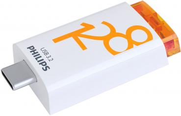 Philips USB Stick 128GB Speicherstick Click Series weiß orange Typ C USB 3.2 Gen 1