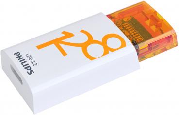 Philips USB Stick 128GB Speicherstick Click Series weiß orange Typ C USB 3.2 Gen 1