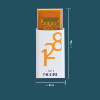 Philips USB Stick 128GB Speicherstick Click Series weiß orange Typ C USB 3.2 Gen 1