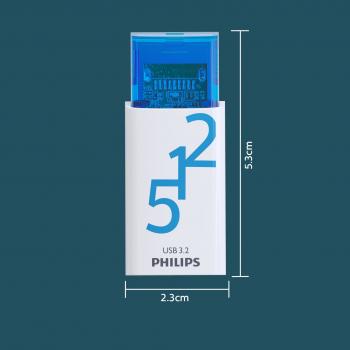 Philips USB Stick 512GB Speicherstick Click Series weiß blau Typ C USB 3.2 Gen 1