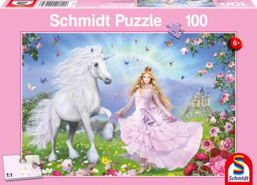 100 Teile Schmidt Spiele Kinder Puzzle Prinzessin der Einhörner 55565
