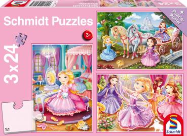 3 x 24 Teile Schmidt Spiele Kinder Puzzle Märchenhafte Prinzessin 56217