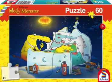 60 Teile Schmidt Spiele Kinder Puzzle Molly Monster bekommt ein Geschwisterchen 56228