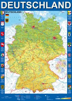 Schmidt 58287 Puzzle Carta Della Germania 1000 Pezzi – Mappa Geografica Per Adulti, Dimensioni 49.3x69.3 Cm, Qualità Premium