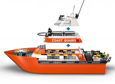 LEGO® City Exploration Rettungsboot der Küstenwache mit Hubschrauber 742 Teile 60504