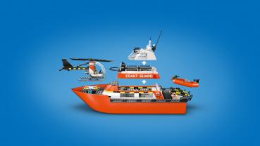 LEGO® City Exploration Rettungsboot der Küstenwache mit Hubschrauber 742 Teile 60504
