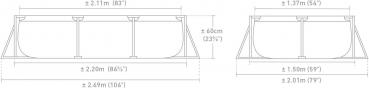 Preview: Intex Pool Stahlrahmen Pool Anschluß für Pumpe 220cm x 150cm x 60cm 1662 Liter pink 28266NP