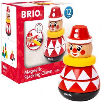 Brio Kleinkindwelt Holz Motorikspielzeug Magnetischer Stapelclown 5 Teile 30490