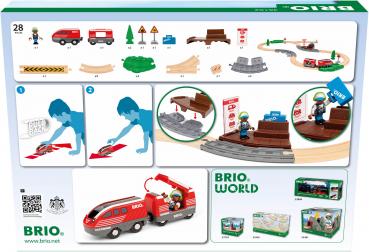 Brio World Eisenbahn Set Zugset mit Rückziehmotor 28 Teile 36102