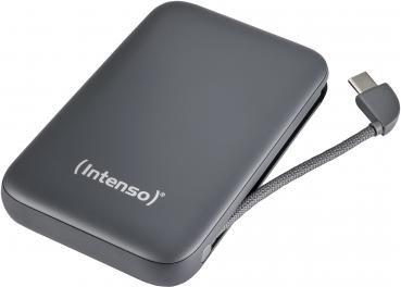 Preview: Intenso Powerbank mobile Ladestation S 10000 mAh PD Typ C USB OUT integriertes Kabel grau