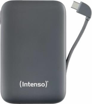 Intenso Powerbank mobile Ladestation S 10000 mAh PD Typ C USB OUT integriertes Kabel grau