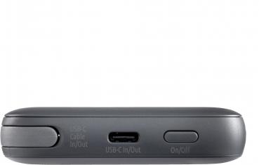 Intenso Powerbank mobile Ladestation S 10000 mAh PD Typ C USB OUT integriertes Kabel grau