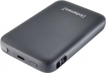 Intenso Powerbank mobile Ladestation S 10000 mAh PD Typ C USB OUT integriertes Kabel grau