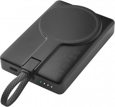 Intenso Powerbank MC 10000 mAh magnetische Fixierung PD Typ C USB OUT integriertes Kabel schwarz