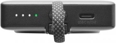 Intenso Powerbank MC 10000 mAh magnetische Fixierung PD Typ C USB OUT integriertes Kabel schwarz