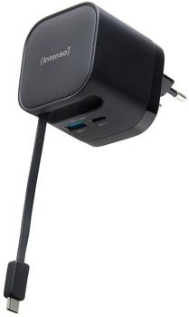 Intenso Ladegerät Power Adapter 65 Watt W65ACIC GaN 1x USB-A + 2x USB-C für 3 Geräte schwarz