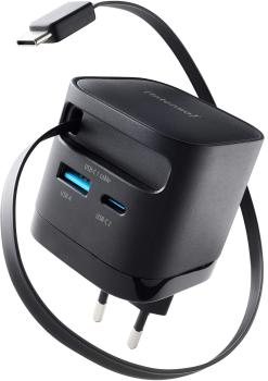 Intenso Ladegerät Power Adapter 65 Watt W65ACIC GaN 1x USB-A + 2x USB-C für 3 Geräte schwarz
