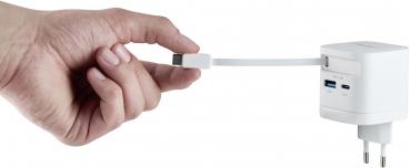 Intenso Ladegerät Power Adapter 65 Watt W65ACIC GaN 1x USB-A + 2x USB-C für 3 Geräte weiß