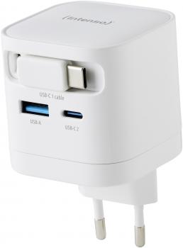 Intenso Ladegerät Power Adapter 65 Watt W65ACIC GaN 1x USB-A + 2x USB-C für 3 Geräte weiß
