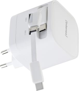 Intenso Ladegerät Power Adapter 65 Watt W65ACIC GaN 1x USB-A + 2x USB-C für 3 Geräte weiß
