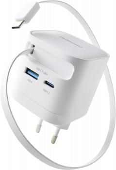 Intenso Ladegerät Power Adapter 65 Watt W65ACIC GaN 1x USB-A + 2x USB-C für 3 Geräte weiß